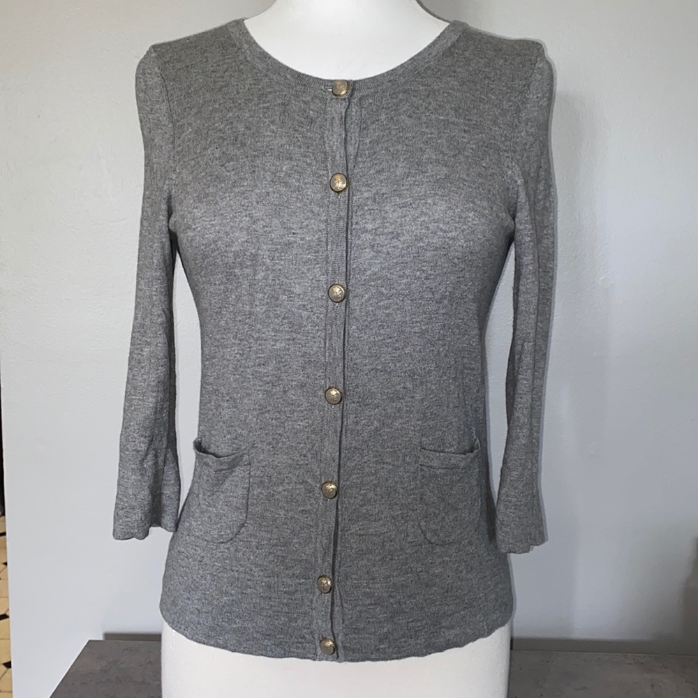 Juicy Couture 3/4 Sleeve Gray Cardigan Medium